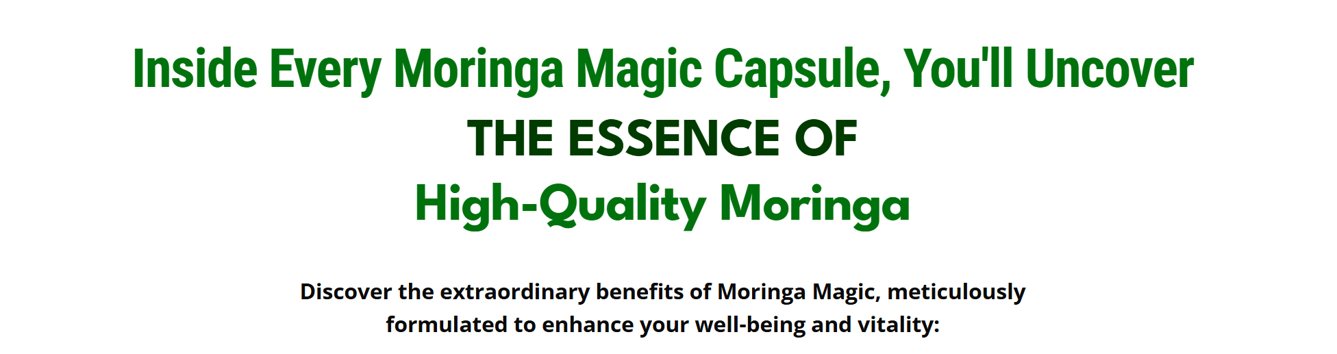 Moringa Magic benefits